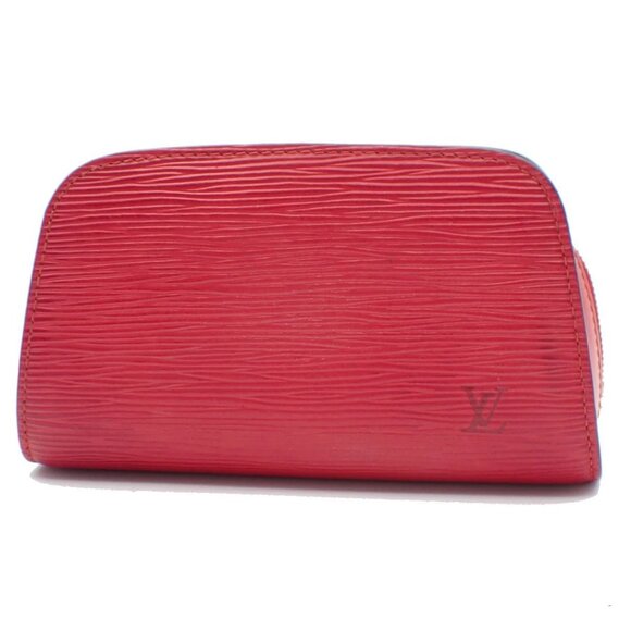 LOUIS VUITTON LV Logo Dauphine PM Pouch Bag Epi Leather Red M48447 02AA006 - Picture 1 of 14